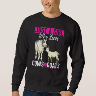 Farm Animal Girls Farmer Women Farming Goat Cow Sweatshirt