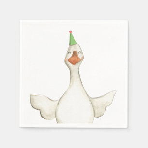 Farm Animal Goose Gender Neutral Birthday Barnyard Napkins