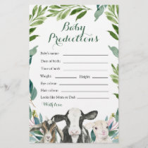 Farm Animal Greenery Boy Baby Predictions