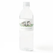 Farm Animal Greenery Boy Baby Shower Water Bottle Water Bottle Label