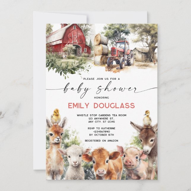 Farm Animal Invitation (Front)