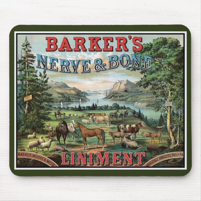 Farm Animal Liniment Vintage Ad Mouse Pad (Front)