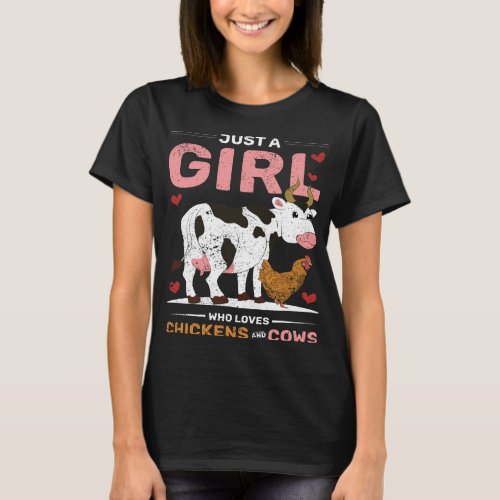 Farm Animal Lover Cow Lover Farmer Girls Women Chi T_Shirt