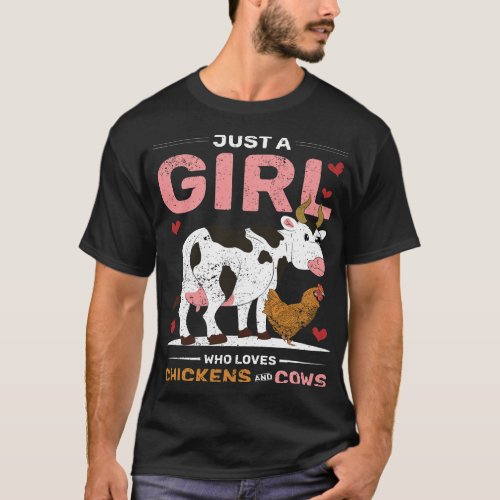 Farm Animal Lover Cow Lover Farmer Girls Women Chi T_Shirt
