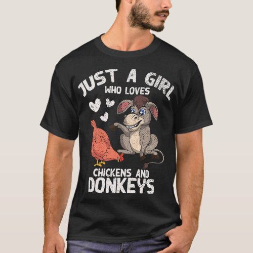 Farm Animal Lover Farmer Girls Women Cute Donkey C T_Shirt