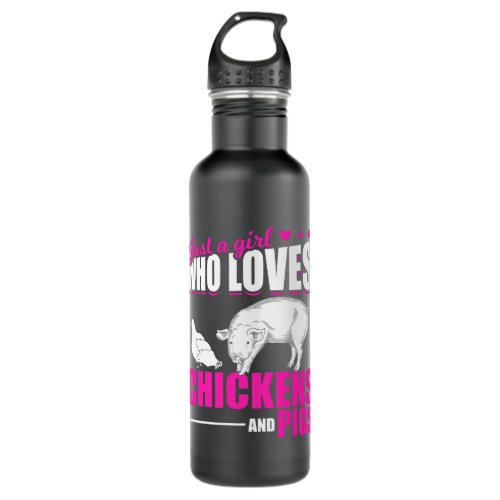 Farm Animal Lover Girls Farmer Women Farming Pig C Stainless Steel Water Bottle