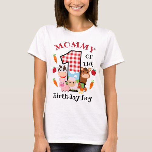 Farm Animal Mom of the First Birthday  T_Shirt