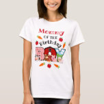 Farm Animal Mommy of the Birthday Boy | Barnyard  T-Shirt<br><div class="desc">Celebrate baby's first birthday with this special t-shirt,  special and personalized design</div>