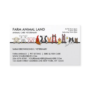 Farm Animal Next Appointment Visit Veterinarian Business Card