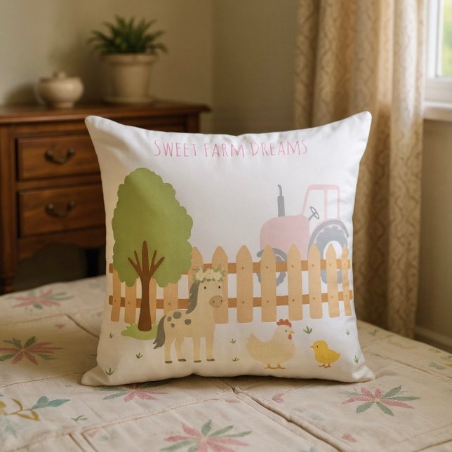 Farm Animal Nursery Pillow Sweet Farm Dreams (Creator Uploaded)