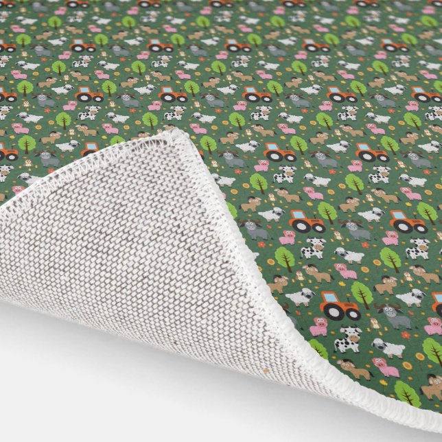 Farm Animal Pattern Kids Room Baby Nursery Rug (Indoor)