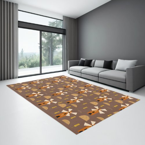 Farm animal pattern rug