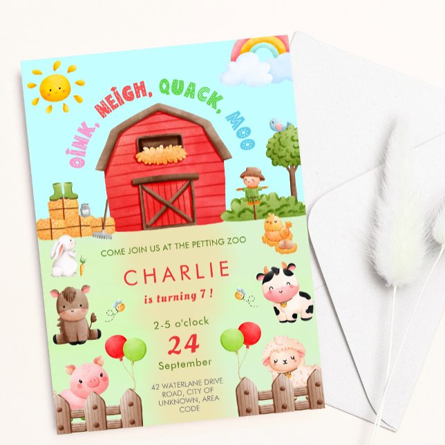 Farm Animal Petting Zoo Kid Birthday invitation  (Creator Uploaded)