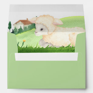 Farm Animal Sheep Boys Baby Shower Envelope