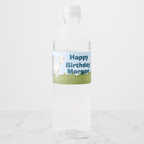 Farm animal theme birthday barnyard  water bottle label