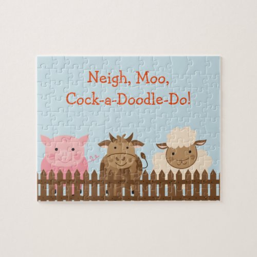 Farm Animal Themed Puzzle_ Baby Shower Gift Idea Jigsaw Puzzle