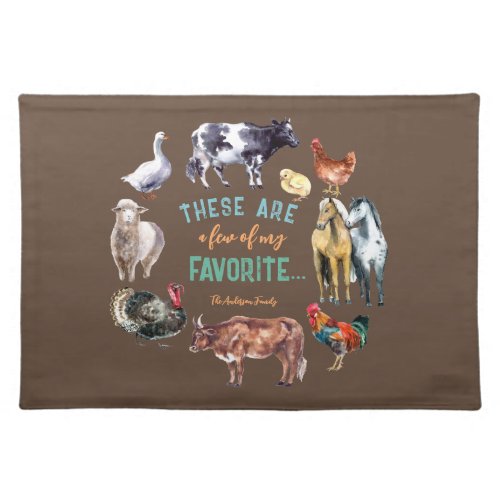 Farm animal These are a few of my watercolor brown Cloth Placemat