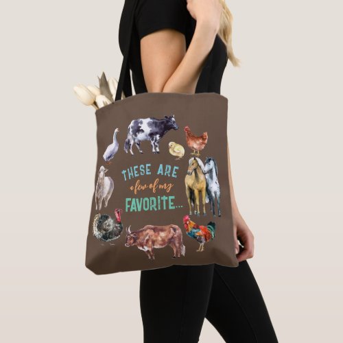 Farm animal These are a few of my watercolor brown Tote Bag