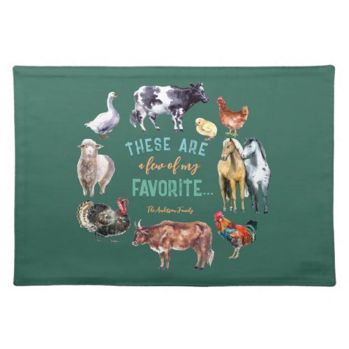 Farm animal These are a few of my watercolor green Cloth Placemat