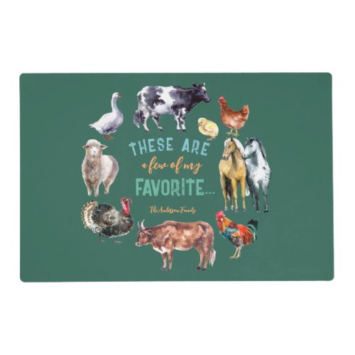 Farm animal These are a few of my watercolor green Placemat