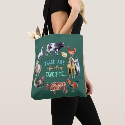Farm animal These are a few of my watercolor green Tote Bag