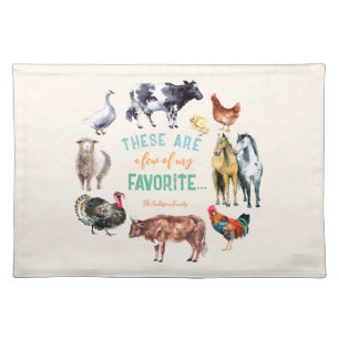 Farm animal These are a few of my watercolor Ivory Cloth Placemat