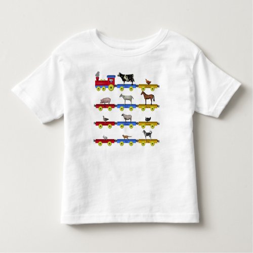 Farm Animal Train Toddler T_shirt