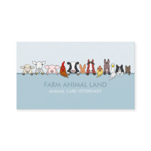 Farm Animal Veterinary Blue Business Card
