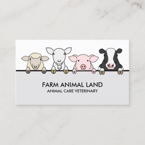 Farm Animal Veterinary Cow Sheep Goat Milk Pig Business Card