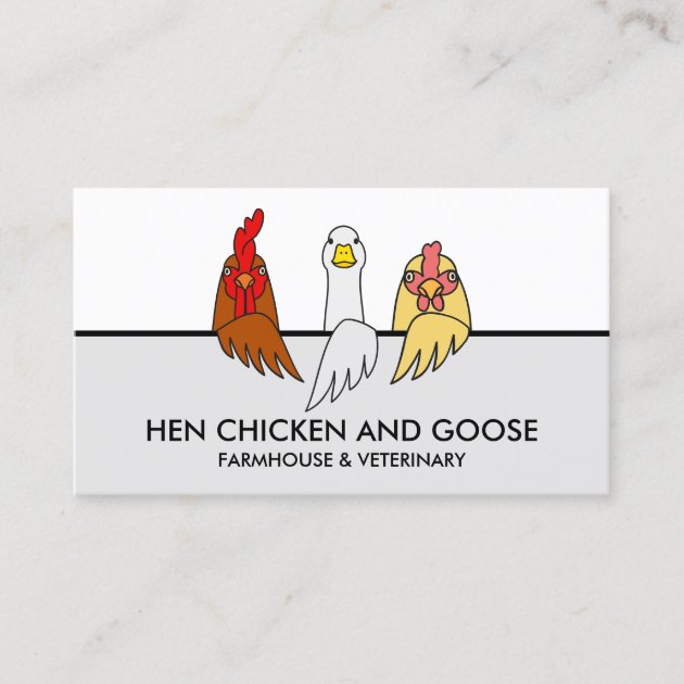 Farm Animal Veterinary Hen Chicken Goose Business Card