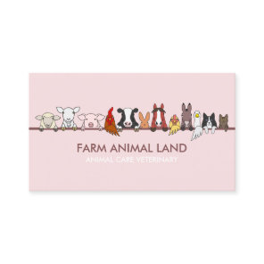 Farm Animal Veterinary Pink Business Card