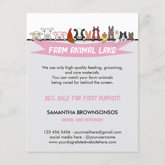Farm Animal Veterinary Services Flyer (Front)