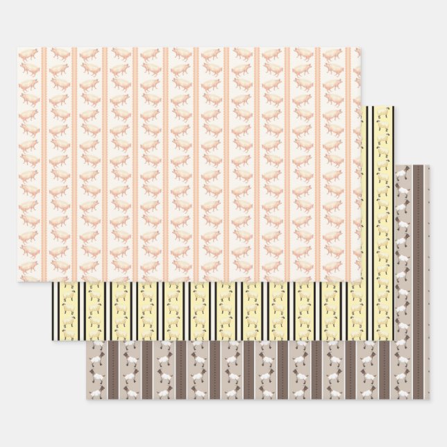 Farm Animal Wrapping Paper (Set)