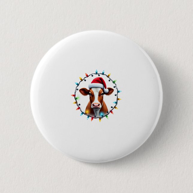 Farm Animal Xmas Pajamas Costume Farmer Christmas  Button (Front)