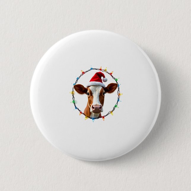 Farm Animal Xmas Pajamas Costume Farmer Christmas  Button (Front)