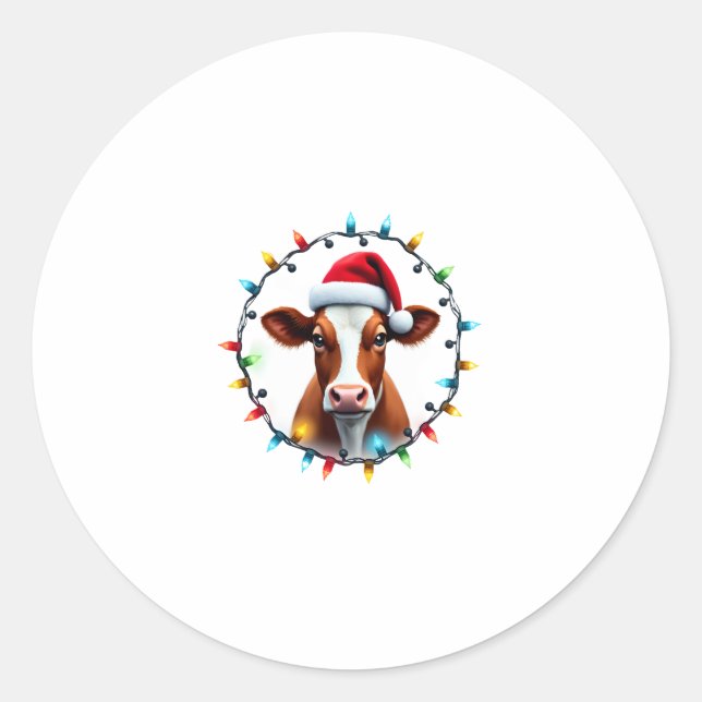 Farm Animal Xmas Pajamas Costume Farmer Christmas  Classic Round Sticker (Front)