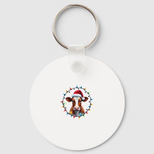 Farm Animal Xmas Pajamas Costume Farmer Christmas  Keychain (Front)