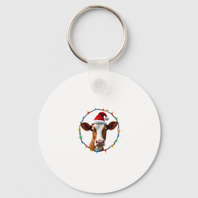 Farm Animal Xmas Pajamas Costume Farmer Christmas  Keychain (Front)