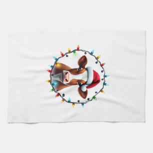 Farm Animal Xmas Pajamas Costume Farmer Christmas  Kitchen Towel