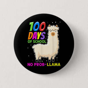 Farm Animals - 100 Days Of School No Prob-llama Button