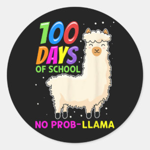 Farm Animals - 100 Days Of School No Prob-llama Classic Round Sticker