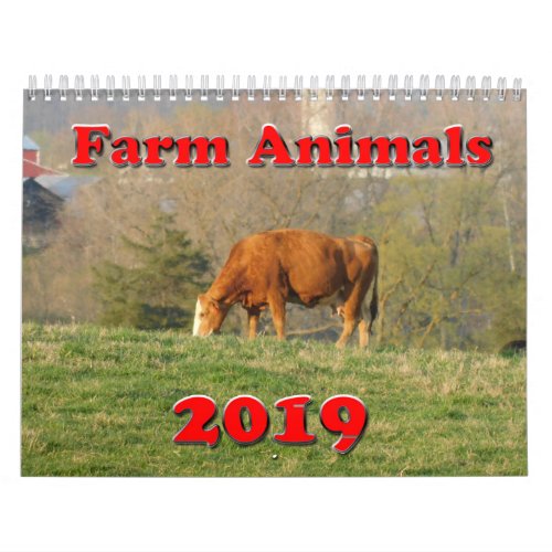 Farm Animals 2019 Calendar