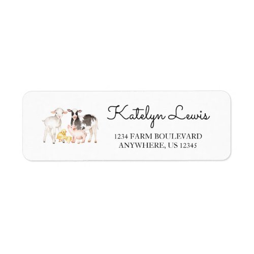 Farm Animals Address Labels