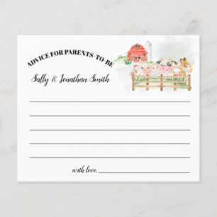 Farm Animals Advice for Parents to-be card Flyer