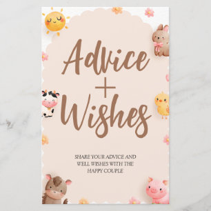 Farm Animals Advice & Wishes For The Bride & Groom