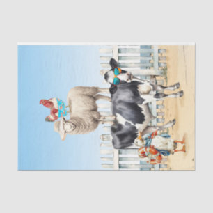 farm animals at the beach decoupage paper