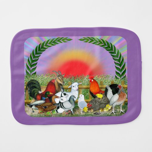 Farm Animals Baby Burp Cloth