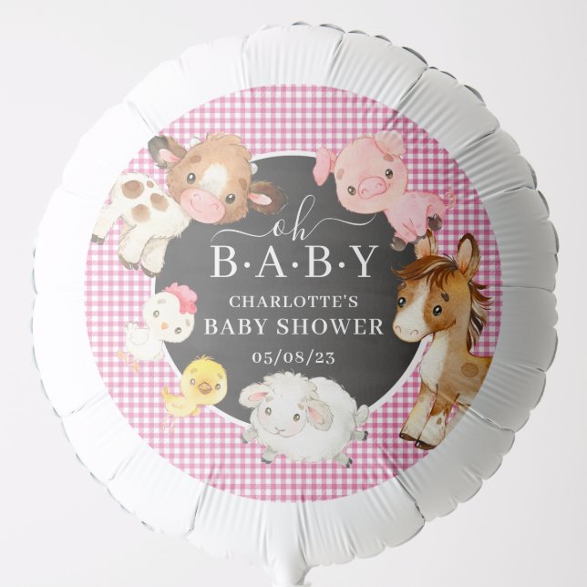 Farm Animals Baby Shower Balloon (Front)