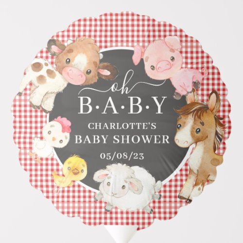 Farm Animals Baby Shower  Balloon