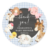 Farm Animals Baby Shower Classic Round Sticker